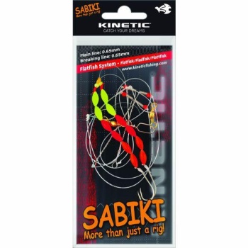 Tonkarakendus KINETIC Flatfish Rig hot red/yellow liin 0.65mm konks #1/0