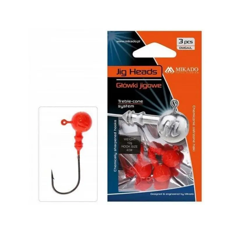 Jigipea Aberdeen JIG oranž 15g #4/0 3tk