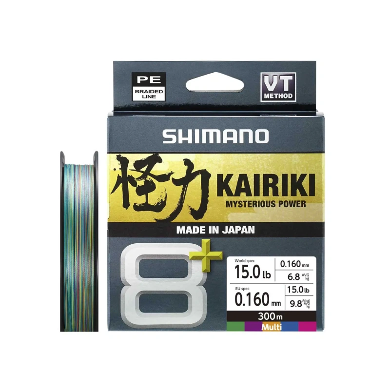 Nöör Shimano Kairiki 8+ 300m 0.16mm 9.8kg mitmevärviline