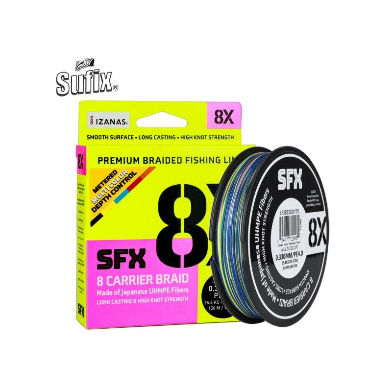 Nöör Sufix SFX 8X 300m 0.37mm 40.3kg mitmevärviline
