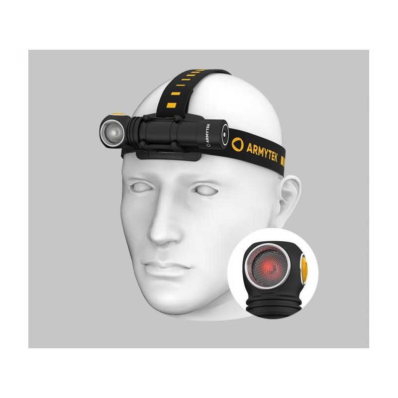 Pealamp Armytek Wizard C2 WR, Magnet USB, kuni 1100 lm, külm valgus (punane 230lm)