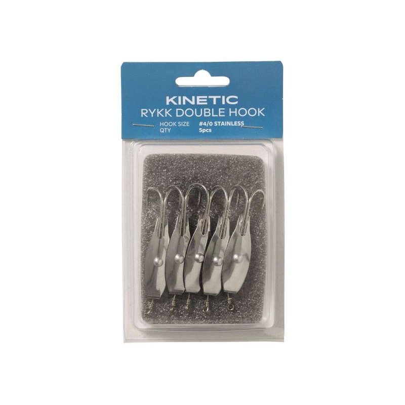 Rakenduse konksud 2-ne KINETIC Rykk Double Hook #4/0 roostevabad 5tk