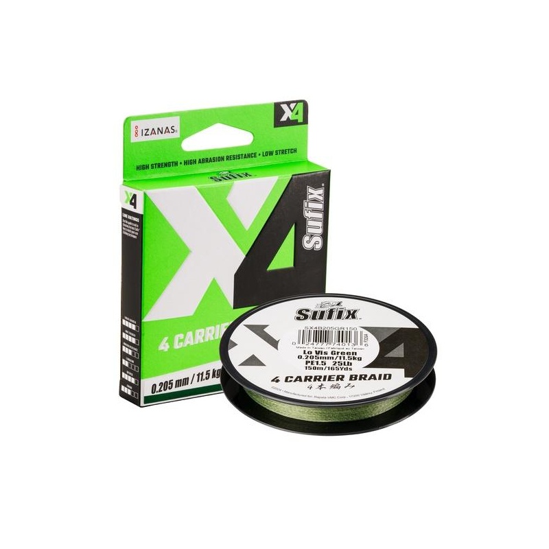 Nöör Sufix X4 Braid Lo Vis Green 150m 0.285mm 18kg