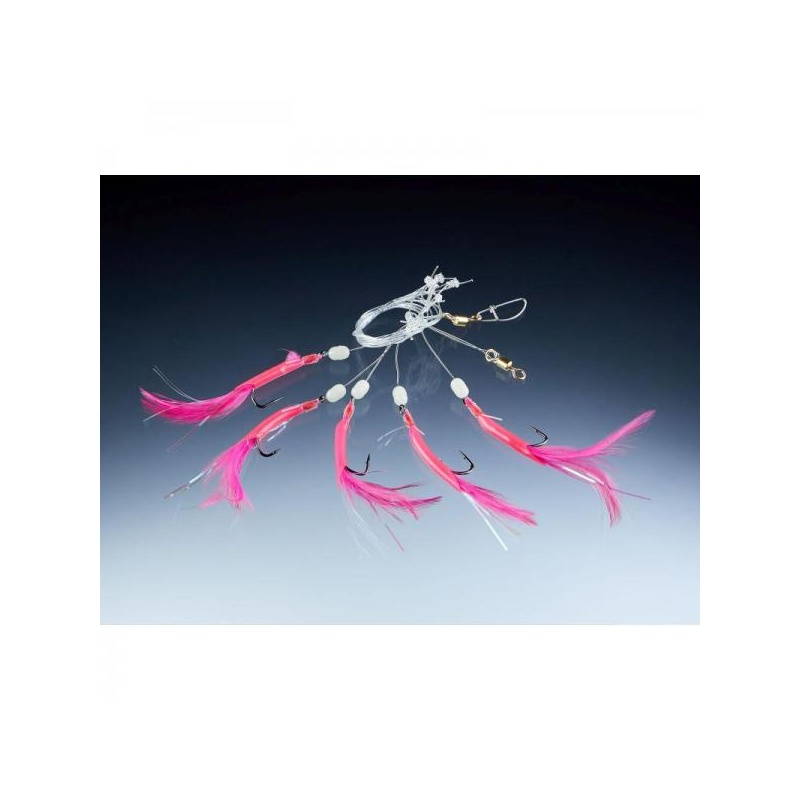 Mererakendus Balzer 71North Makrelen/Wittling-system roosa 5x #4/0 0.80mm 1.75m (makrell, merlang, saida, tursk, pollak)  