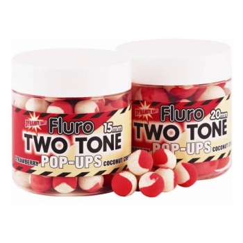 Boilid Carp-Tec Strawberry ja Coconut Cream 15mm Fluro Two Tone Pop Ups 90g