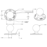 Kinnitus RAM® D 2.25" Large Round Plate with Ball