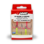 VMC 4551 UV Assorted Round 1X Strong 3-ne konks #2/0 4tk