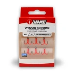 VMC 4551 UV Orange Round 1X Strong 3-ne konks #2 4tk