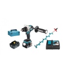 Makita akutrell DDF486RTJ ja jääpuur Rapala UR Makita 155mm