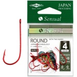 Konksud Sensual Round w Barbs RED #8 10tk