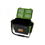 Kalastuskast HELIOS Fishbox 19l kõrge 500x320x395mm roheline/must max 130kg